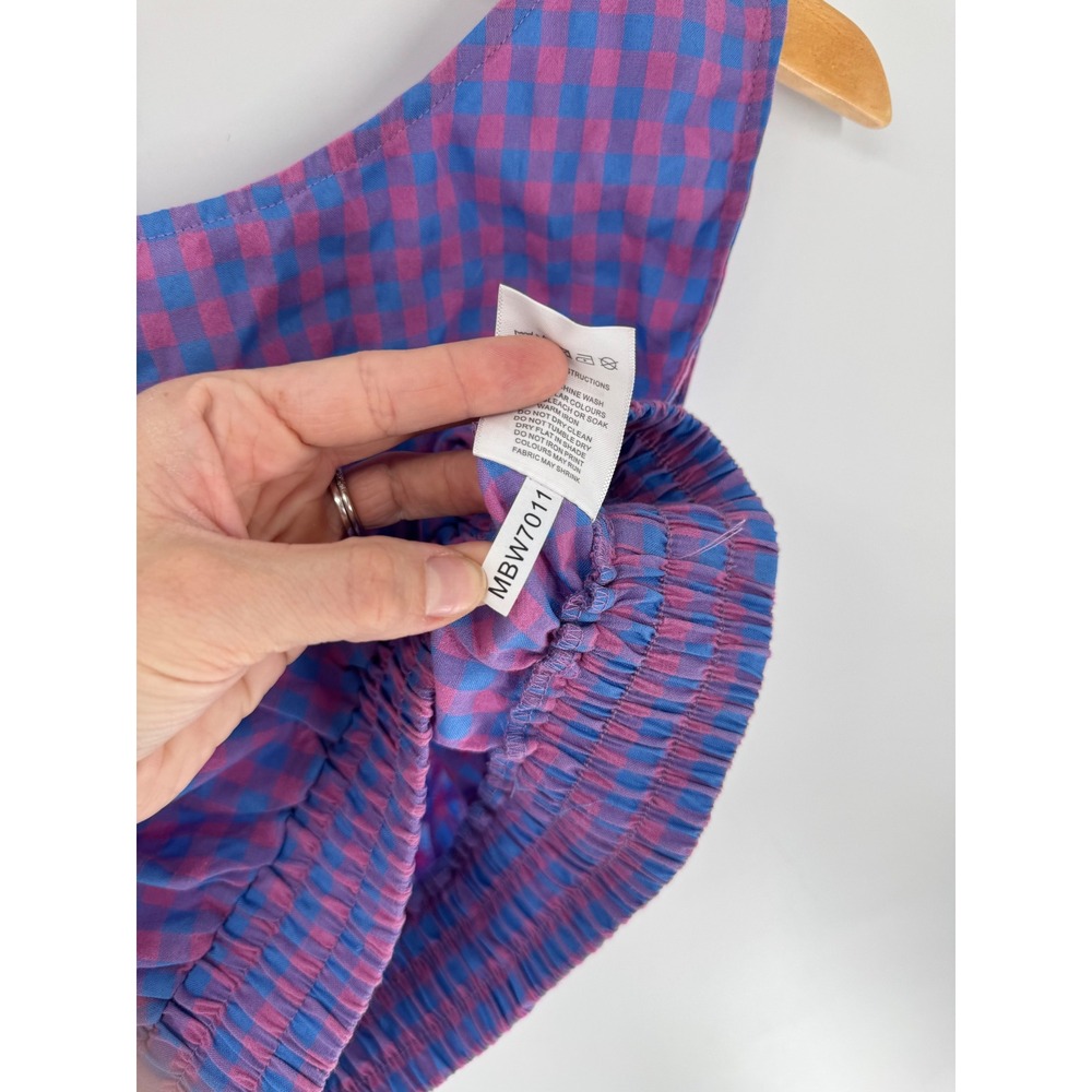 Charlie Holiday Elena Gingham Crop Top Women Est Sz XS Pink Blue Sleeveless - Picture 8 of 14
